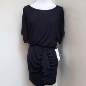 XSCAPE Navy Blue Dress with Draping